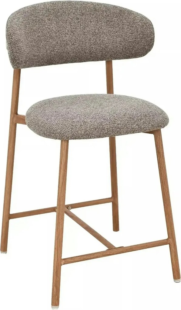 Scaun bar ELTON H-2, cappuccino/stejar, stofă/metal, 43x45x91 cm