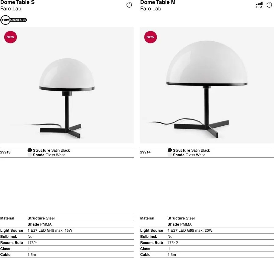 Veioza, Lampa de masa minimalista DOME S