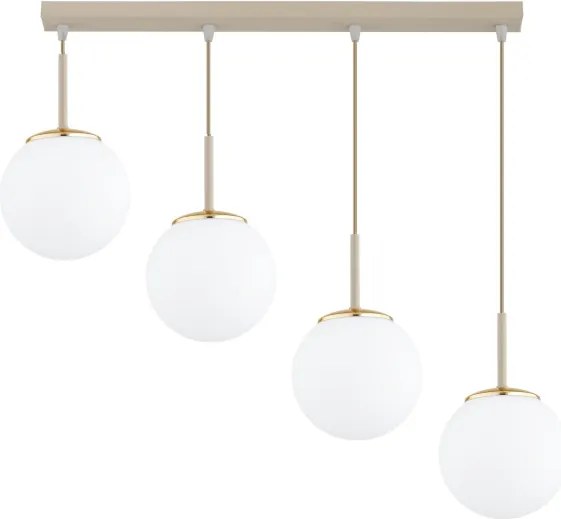 Brilagi - Lustră suspendată pe cablu MILO 4xE27/60W/230V bej/auriu
