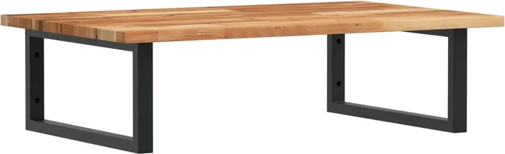 vidaXL Raft pentru lavoar montat pe perete, oțel și lemn masiv acacia