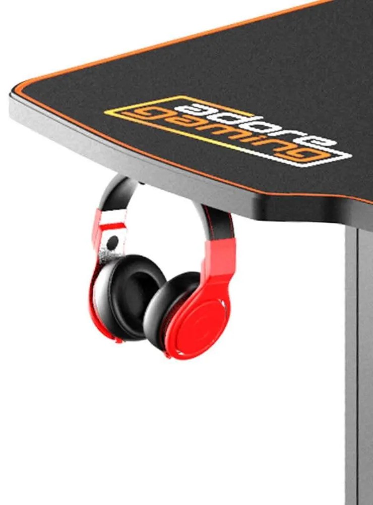 Birou Gaming Adore CARBON SERIES X9, 140 x 66 x 75 cm, suprafata carbon, mousepad, USB gamepad holder, suport pentru casti si pahar, cutie cabluri