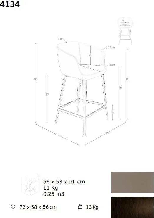 Scaun de bar stil avangardist Grey Stool