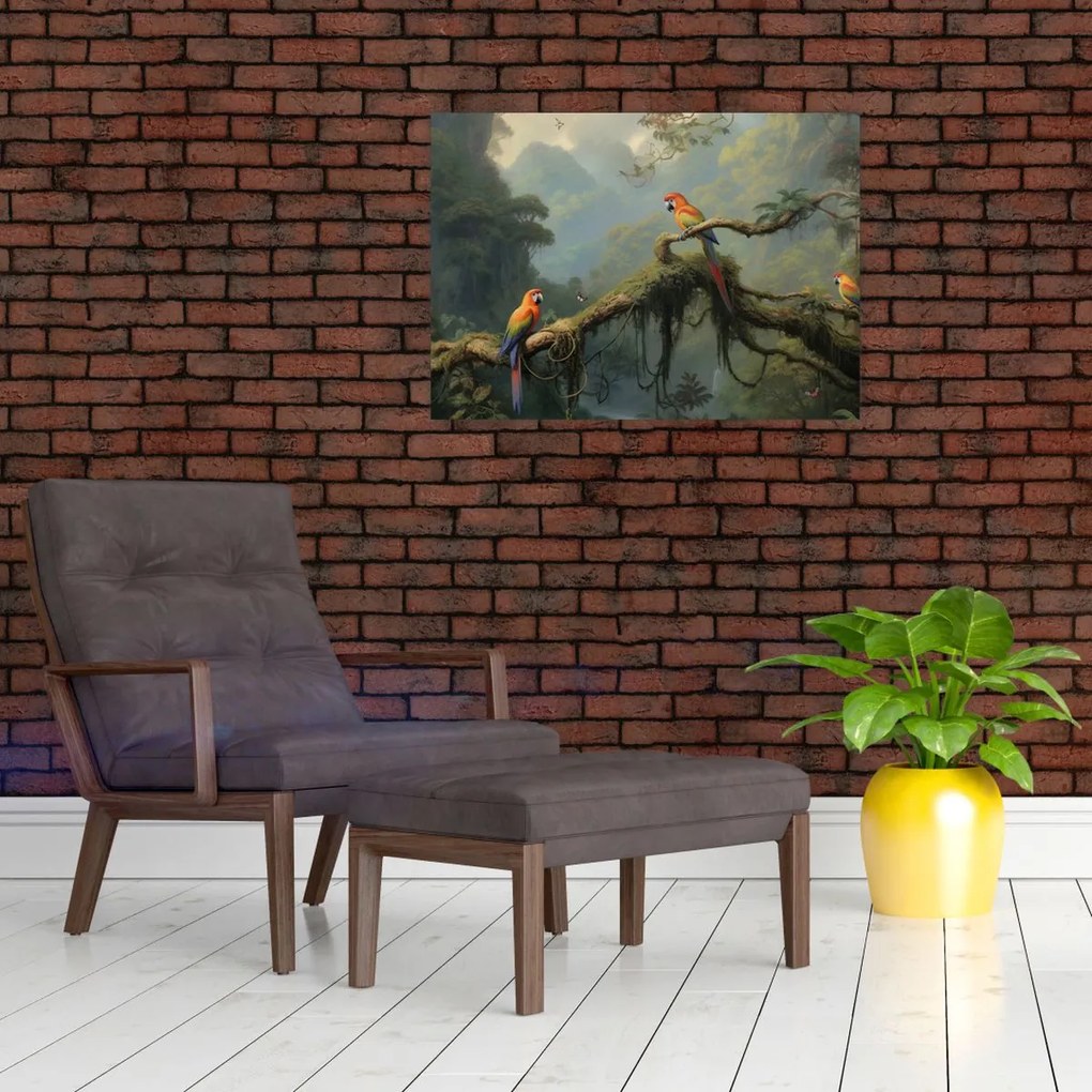 Tablou pe sticlă - Pădure tropicală (70x50 cm)
