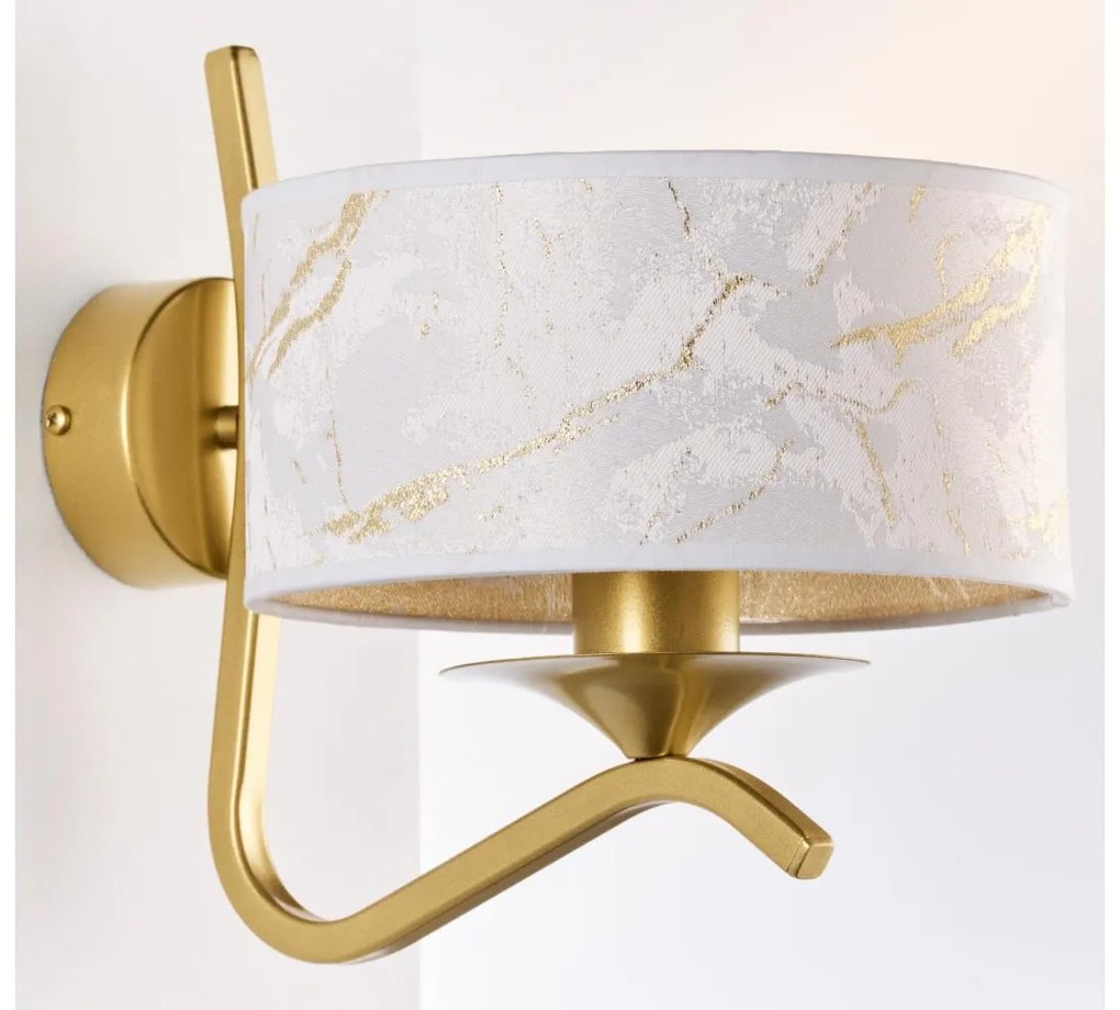 Jupiter 2111 - Aplică de perete KASZMIR 1xE27/15W/230V alb/auriu/decor de marmură