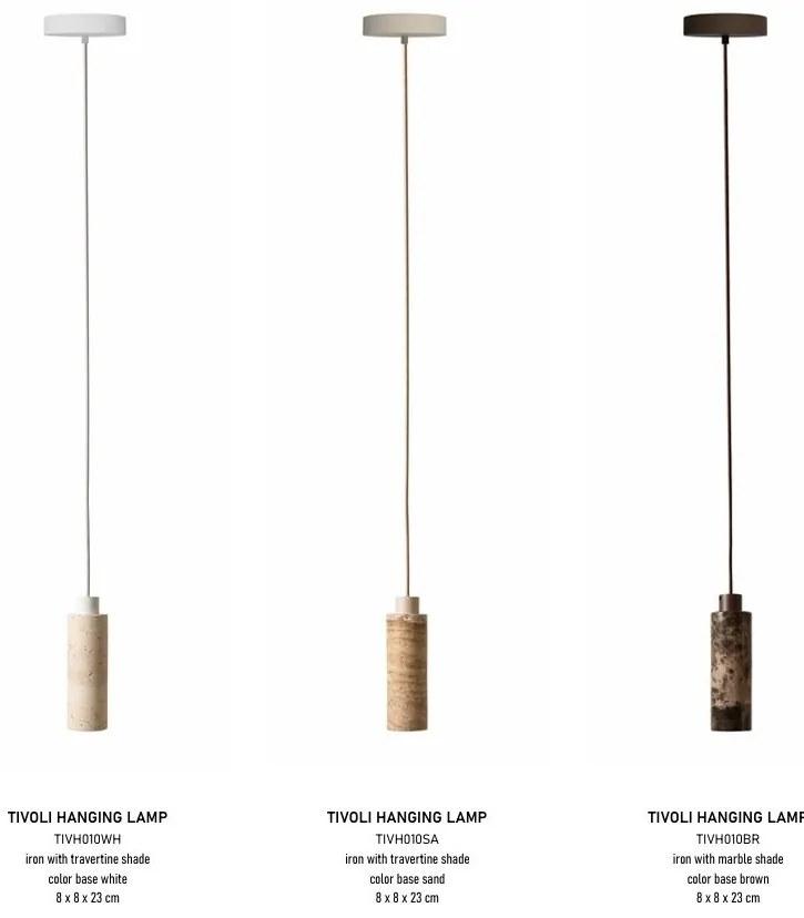 Lustra pendul din travertin Tivoli sand