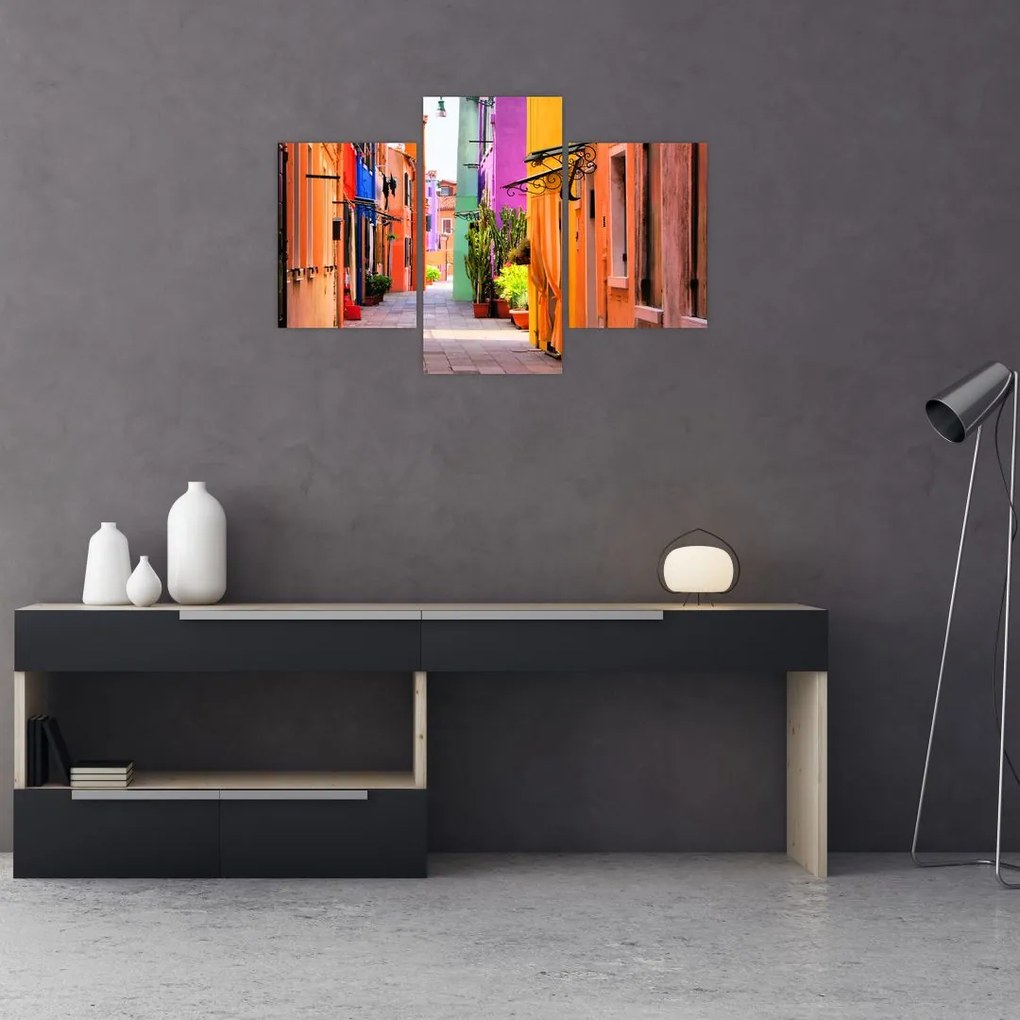 Tablou cu străduță colorata italiană (90x60 cm)