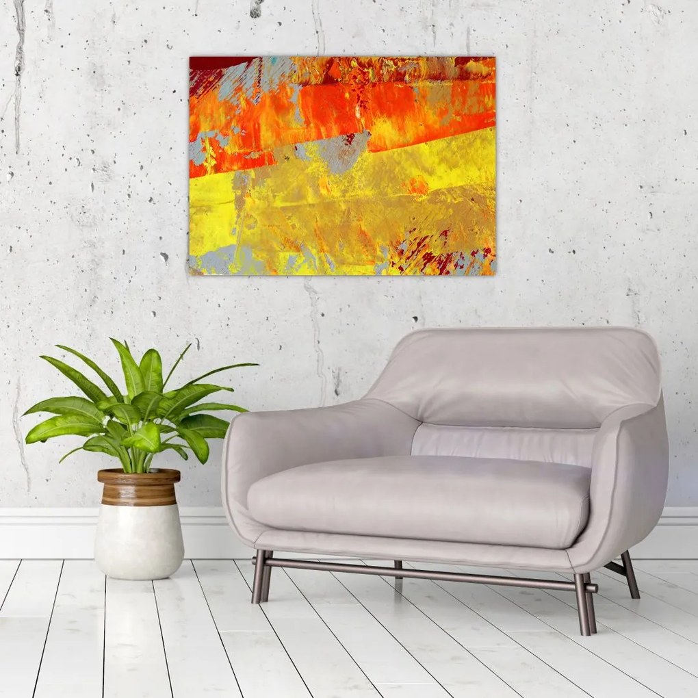 Tablou pe sticlă cu abstracție - pictura (70x50 cm)