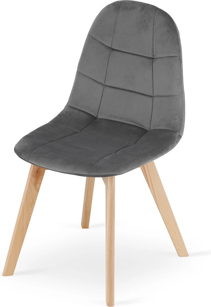 OFERTA Scaun de masă din catifea gri inchis BORA II. calitate secundara