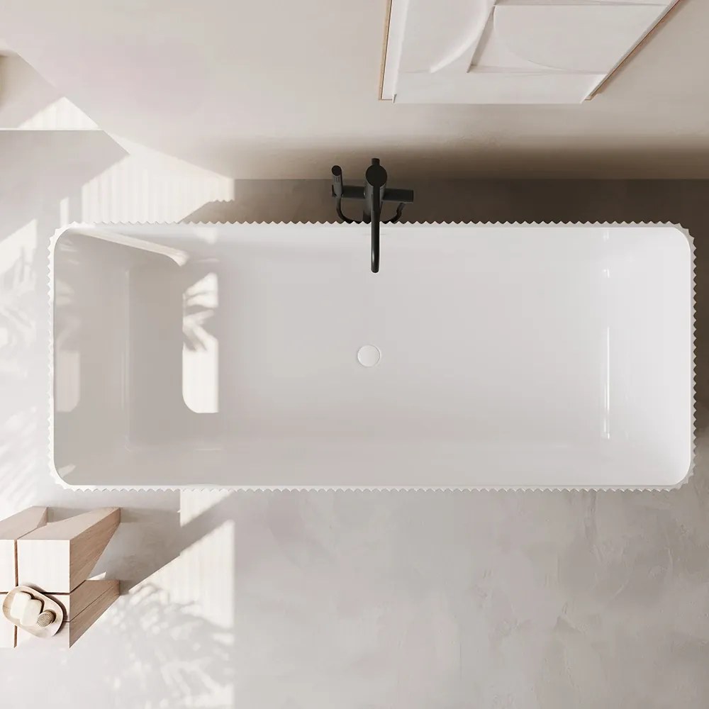 Cada acril freestanding Linea Pure, Alb, 170 cm