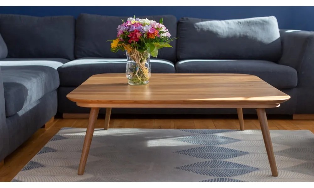 Măsuță de cafea din lemn de frasin Ragaba Contrast Tetra, natural, 110 x 110cm