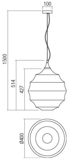 Lustră pe cablu Redo 01-1846 SLAG 1xE27/42W/230V d. 40 cm cupru