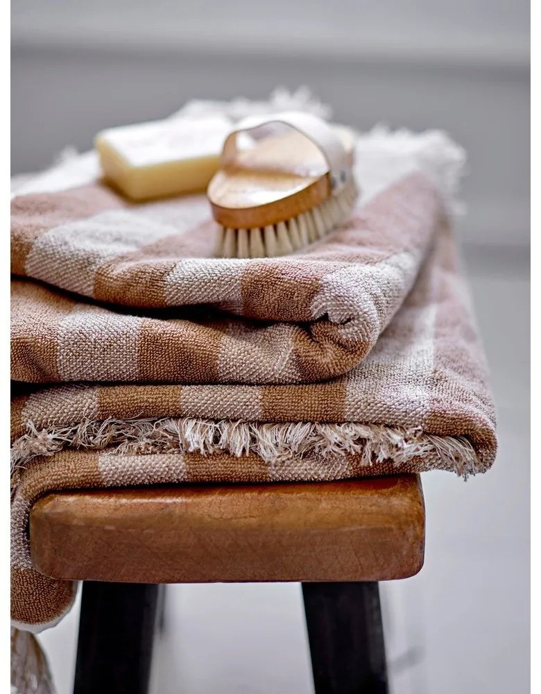 Prosop maro-bej din bumbac 50x100 cm Elaia – Bloomingville