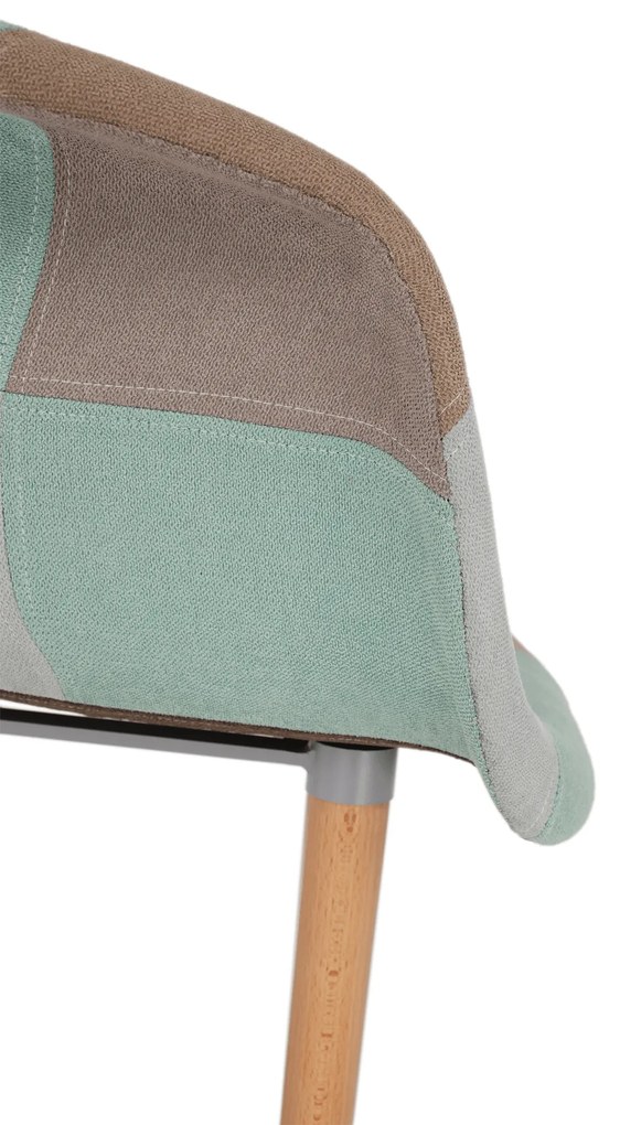 Fotoliu de design, patchwork/mentol/maro/fag, KADIR NEW TIP 5