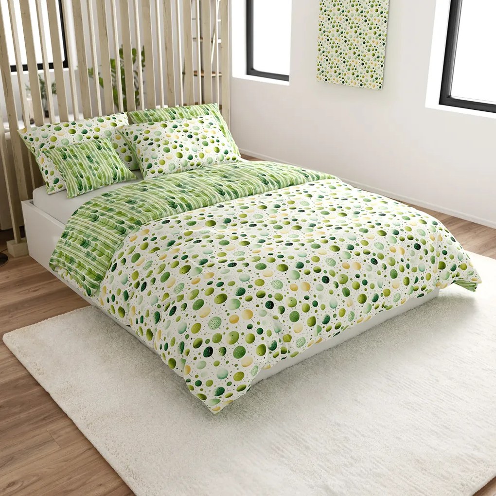 Lenjerie de pat policoton GREEN TREES POLY verde Dimensiune lenjerie de pat: 2 buc 70 x 90 cm | 200 x 220 cm