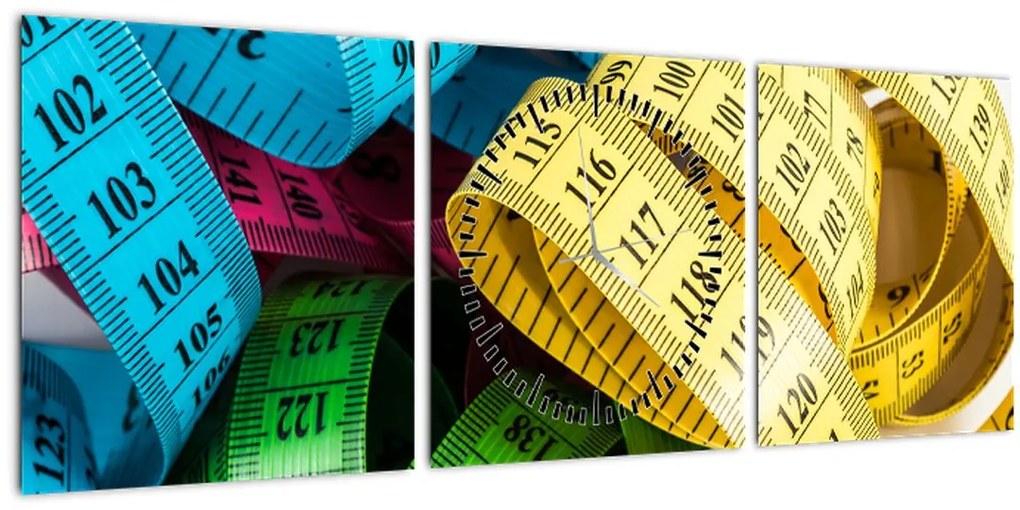 Tablou cu metri colorați (cu ceas) (90x30 cm)