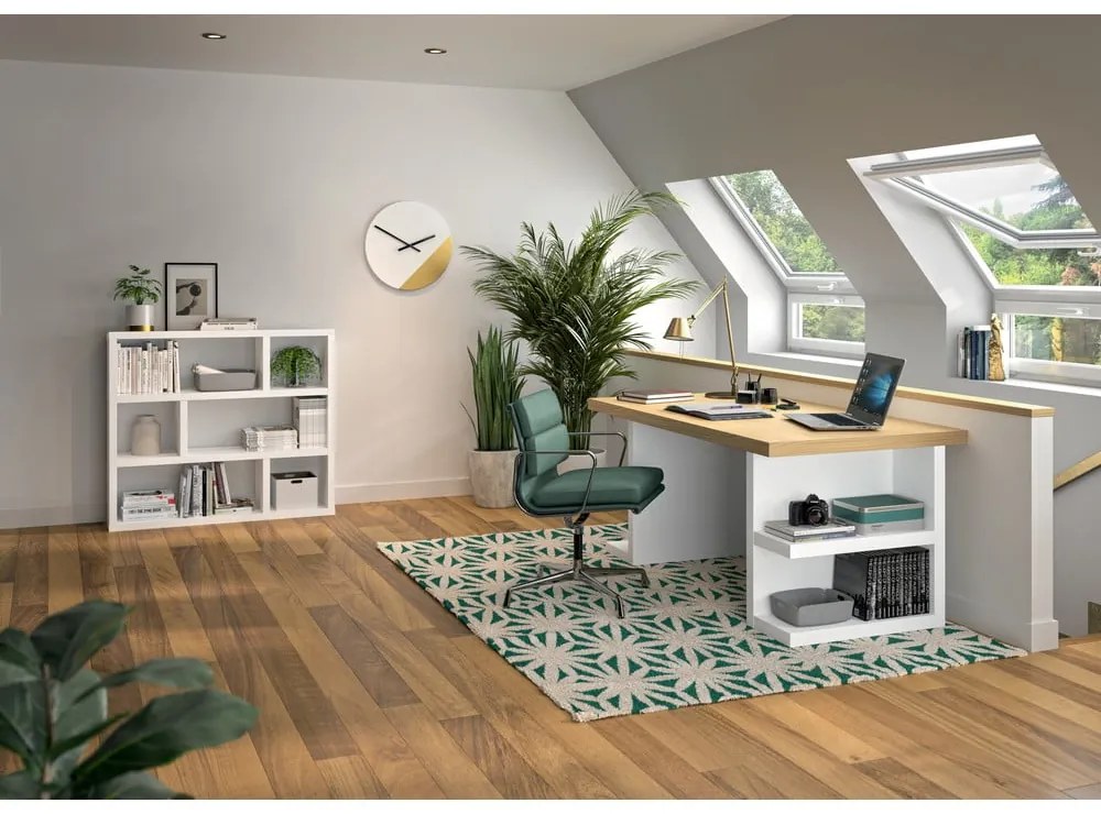 Bibliotecă albă 120x105 cm Dublin – TemaHome