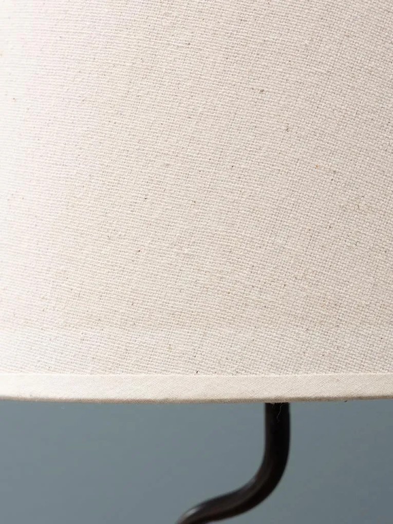 Lampa de masa, din alama, cu abajur din in, Ram