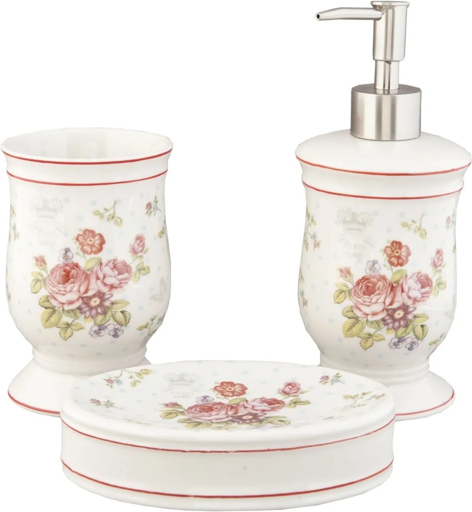 Set baie Roses 3 piese Ø 8*12 cm / Ø 8*20 cm / 14*10*3 cm