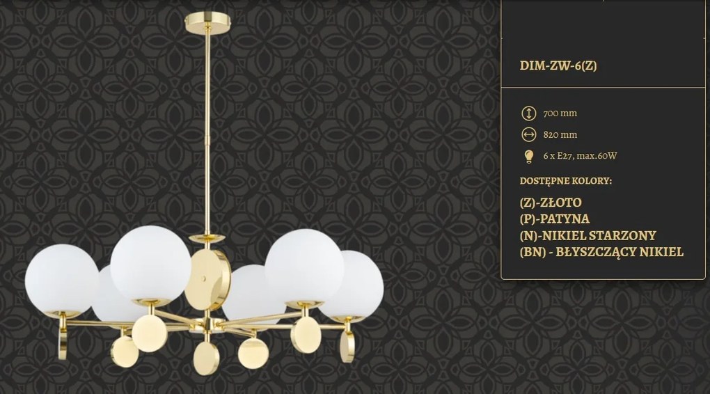 Candelabru 6 brate design clasic din alama DIMARO
