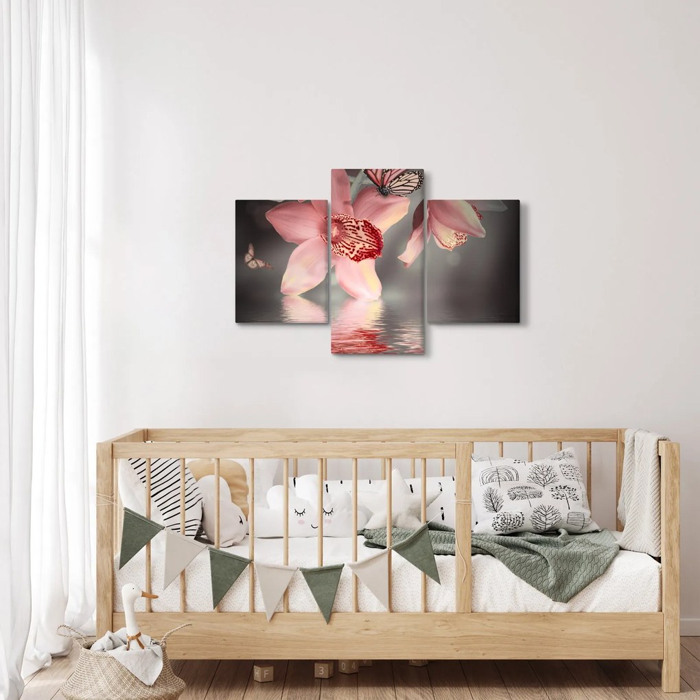 Tablou - Flori și fluture (90x60 cm)