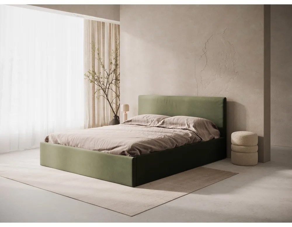 Tăblie de pat verde tapițată 170,5x100 cm Remo – Micadoni