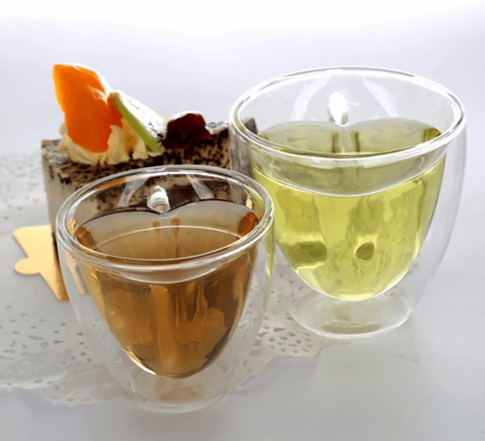 Ceaşcă termorezistentă Heart cu farfurie, 2 buc., în formă de inimă, 150 ml, HOTCOOL TYP 5