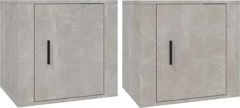 vidaXL Noptiere, 2 buc., gri beton, 50x39x47 cm