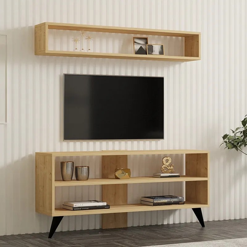Set mobilier pentru living Prestige, Pako World, Stejar, 120x29x50 cm