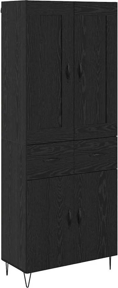 vidaXL Bufet cu sertar Stejar Negru 69,5 x 34 x 180 cm Lemn compozit