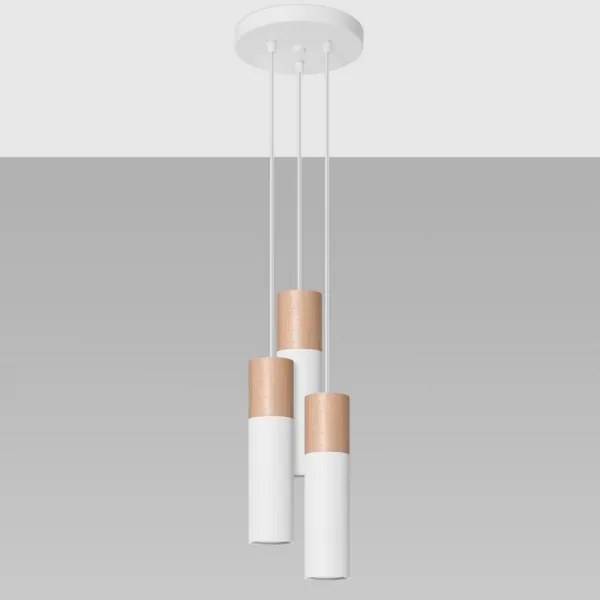 Lustră pe cablu PABLO 3xGU10/40W/230V albă Sollux SL.1013