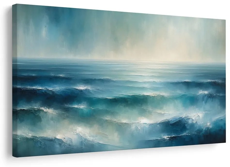 Tablou valuri oceanice albastre liniștite