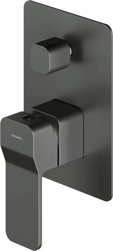 Baterie cada - dus incastrata Omnires Slide grafit cu corp ingropat