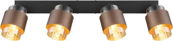 Globo 15560-4C - Corp de iluminat tip spot MILLEY 4xE27/40W/230V, negru/bronz