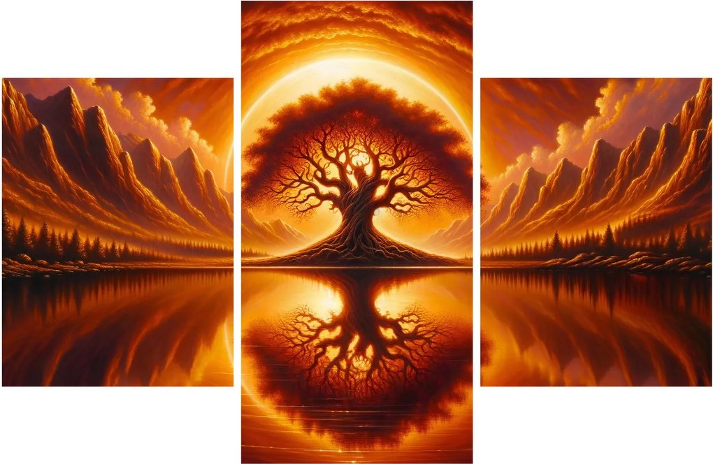 Tablou – Arbore în soare sângeriu (90x60 cm)