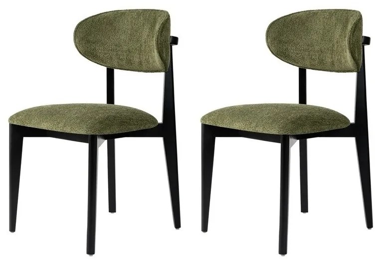 Set de scaune de sufragerie Lionte Green and DarkOak, 2 buc.