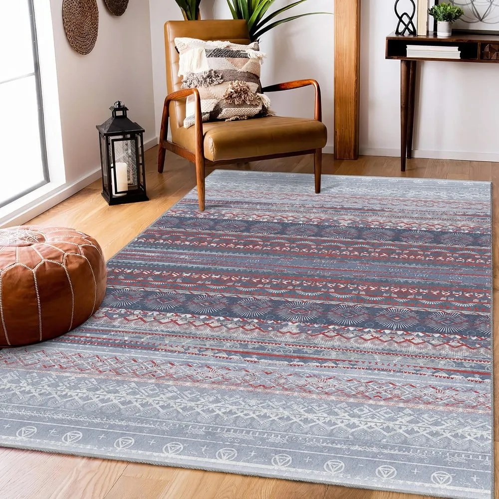 Covor mov/gri lavabil 80x150 cm Vintage Stripe – Mila Home