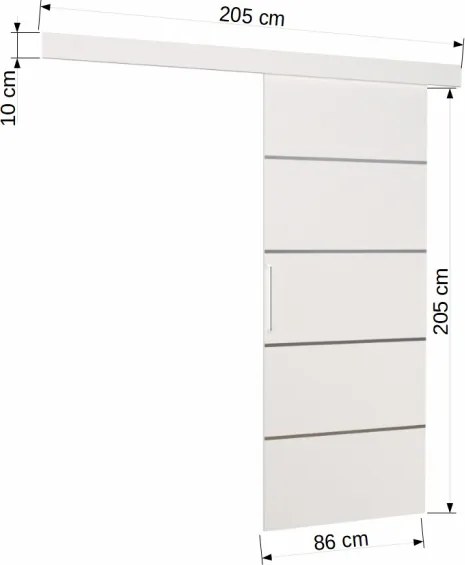 Ușă glisantă TONY – 86x1.6x205 cm – Alb