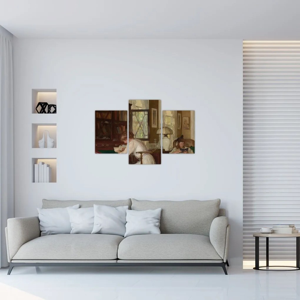 Tablou - Edmund Tarbell, Josephine and Mercie, reproducere (90x60 cm)