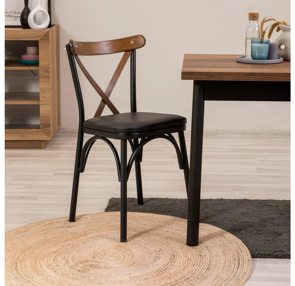 Set mobilier sufragerie Duvasa 12 (negru) (pentru 2 persoane). 1095033