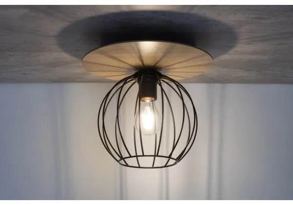 Lustră aplicată CYBER 1xE27/60W/230V lemn/neagră