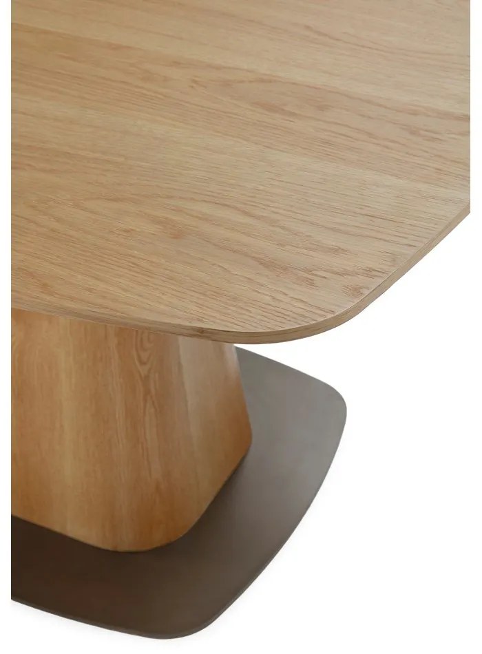 Masă de dining cu aspect de lemn de stejar 120x120 cm Etel – MOME