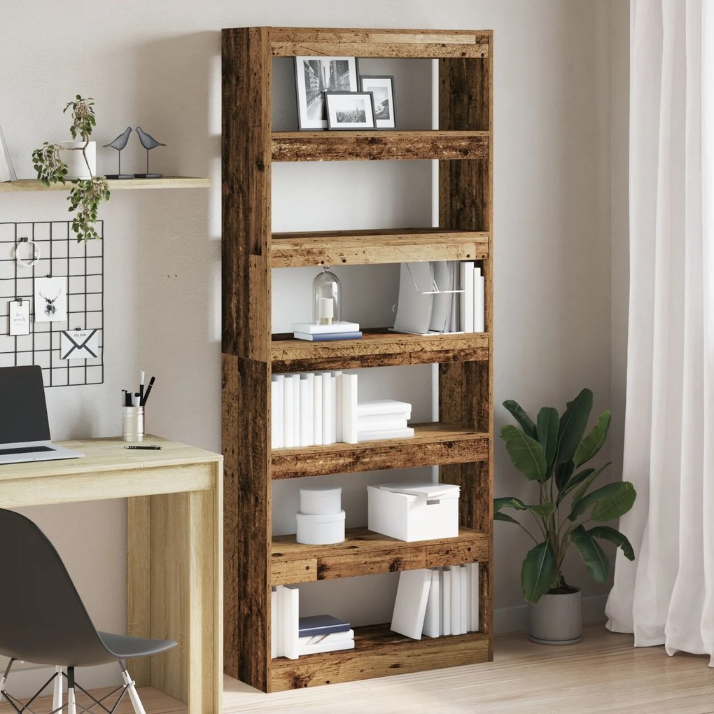 vidaXL Bibliotecă/Divizor de cameră din lemn vechi 80x30x198 cm