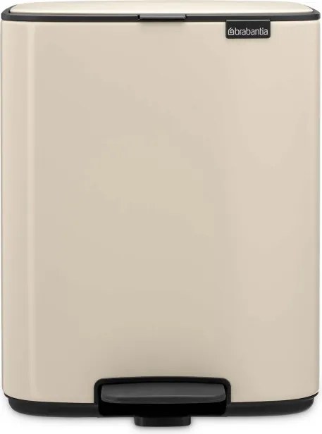Cos de gunoi Brabantia Bo Pedal 1010123, 12 l, Inchidere usoara, Baza antiderapanta, Bej