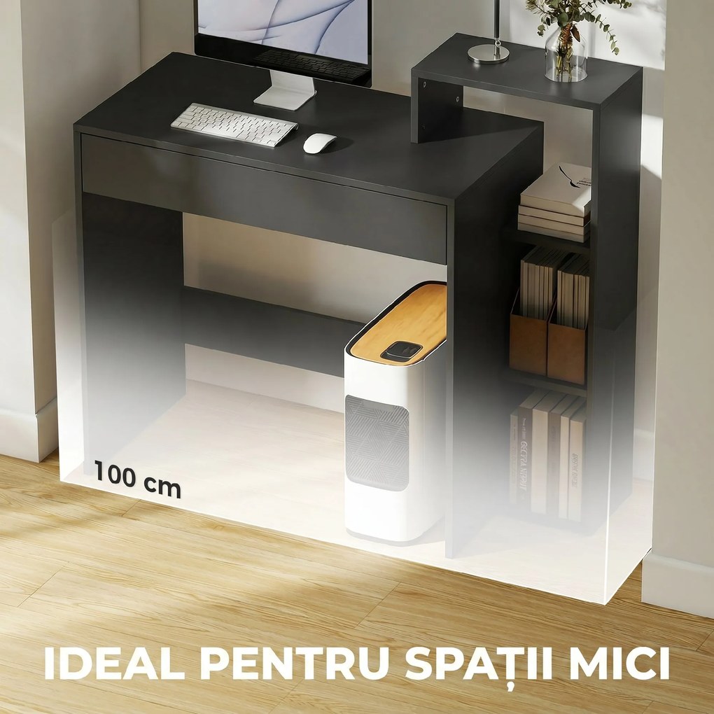 HOMCOM birou mic, scrin, stație de lucru, polițe | Aosom Romania
