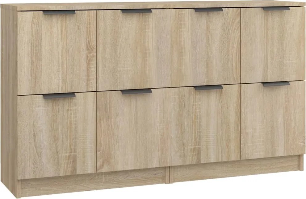 vidaXL Servante, 2 piese, stejar sonoma, 60x30x70 cm, lemn prelucrat