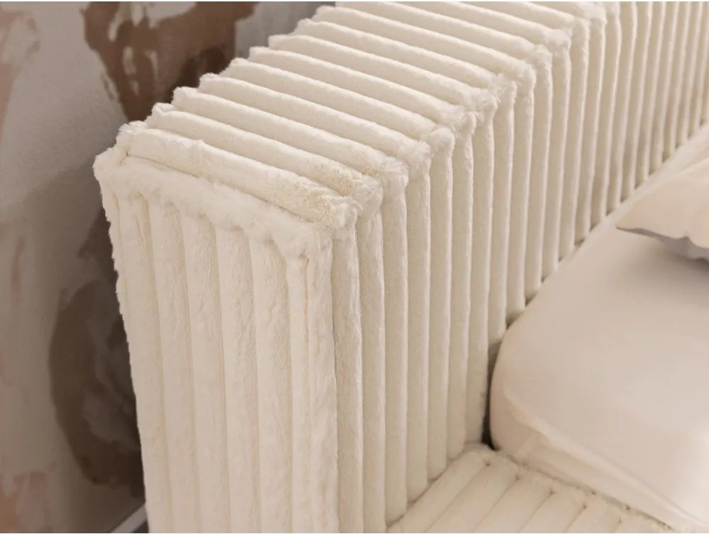 Pat matrimonial bej tapițat cu spațiu de depozitare cu somieră 200x200 cm Cloe – Ropez