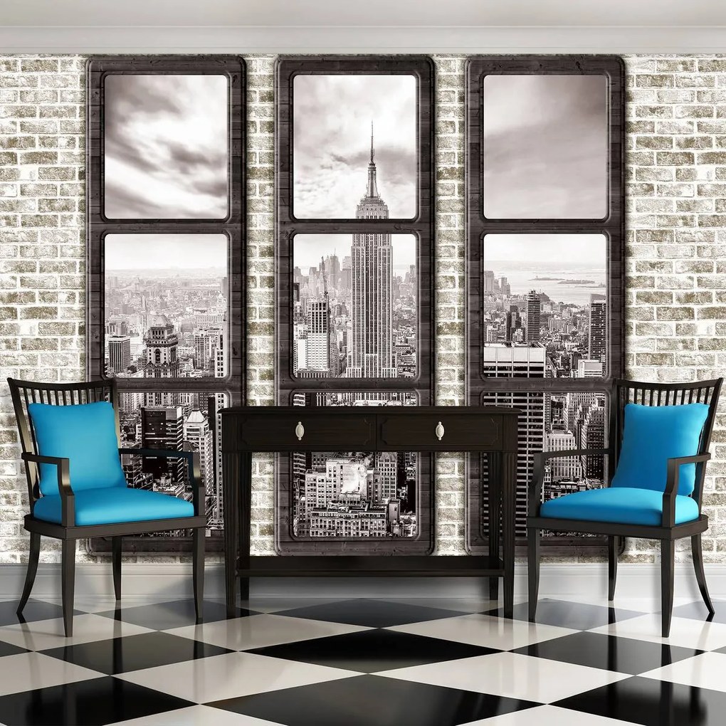 Fototapet - New York - privire din geam (152,5x104 cm)