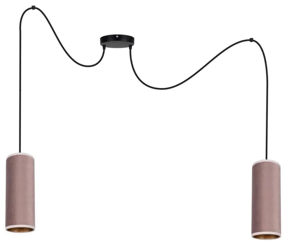 Lustr AVALO 2xE27/60W/230V, cablu, roz/maro, model păianjen