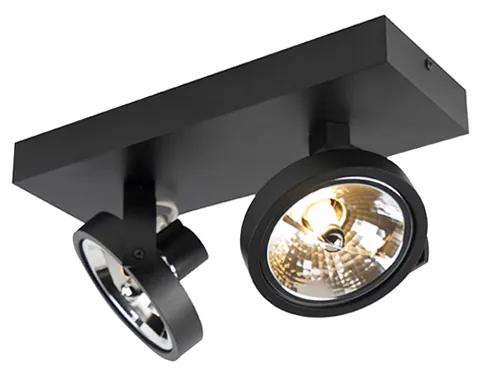 Spot de design negru reglabil cu 2 lumini, inclusiv LED - Go