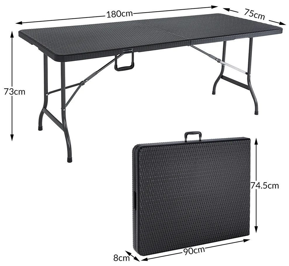 Deuba Masa ratan 180x75x73cm - neagra